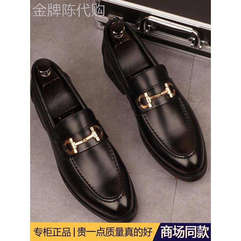 采购产品高端真皮鞋与增加尖头的男人，时髦的滑上的男人的鞋，发