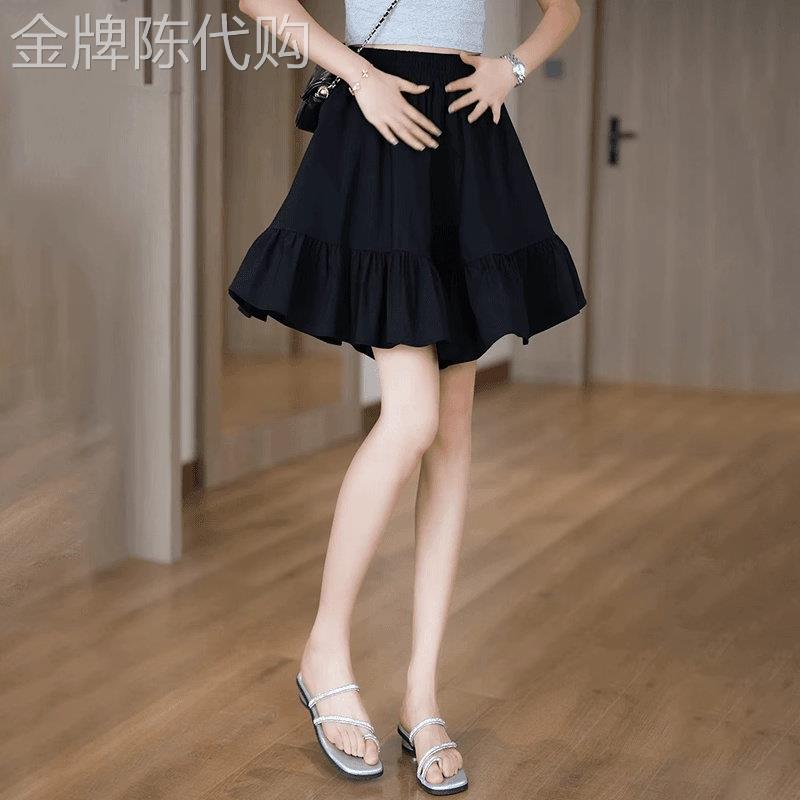 高腰显瘦荷叶边短裤裙女夏季2026新款设计感气质时尚休闲a字短裤