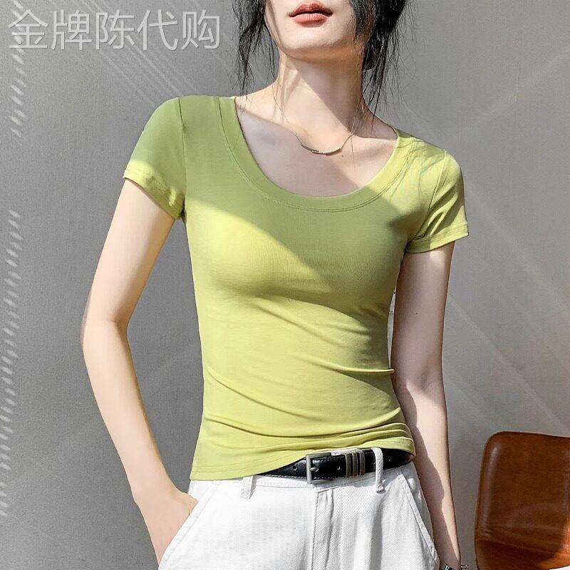 冰丝衬衫短袖女夏季薄款2025年新款内搭修身显瘦圆领气质衬衫上衣