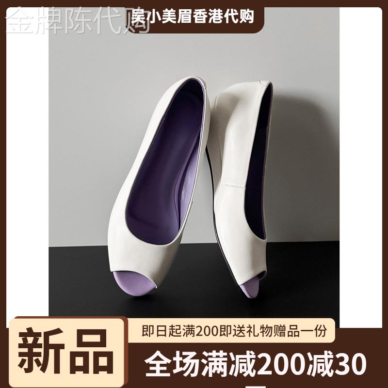 香港时尚复古坡跟圆头凉鞋女2026夏季新款露趾百搭一脚蹬浅口单鞋