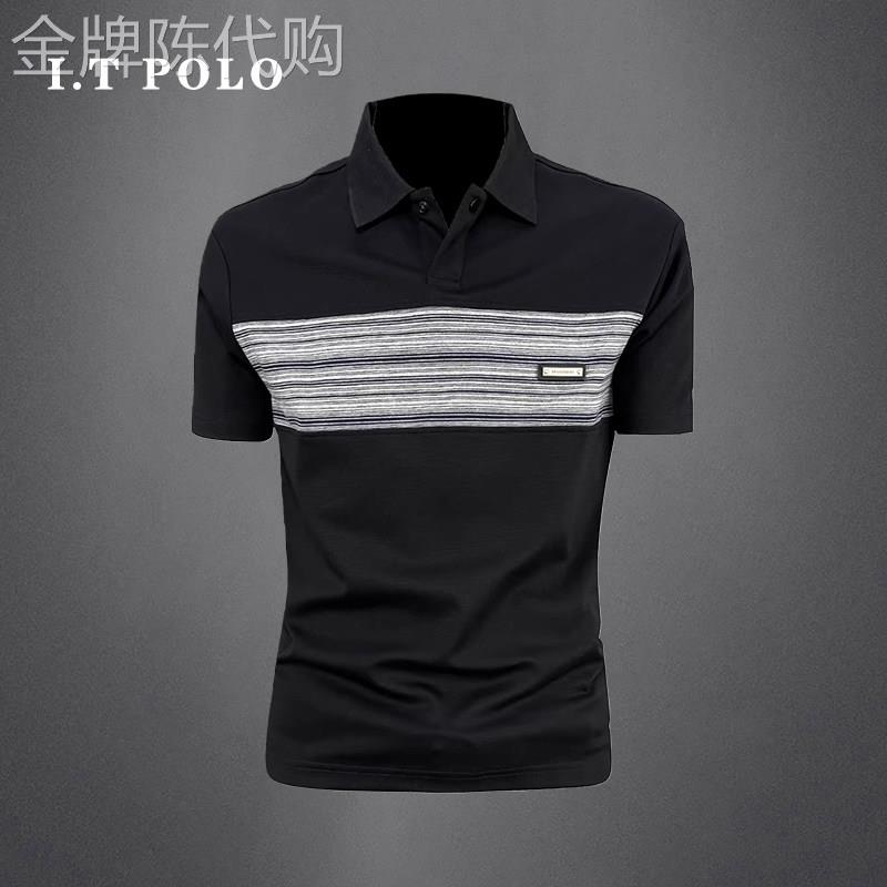 I.T POLO 专柜~条纹POLO衫男短袖t恤夏季潮牌新款修身时尚潮体恤