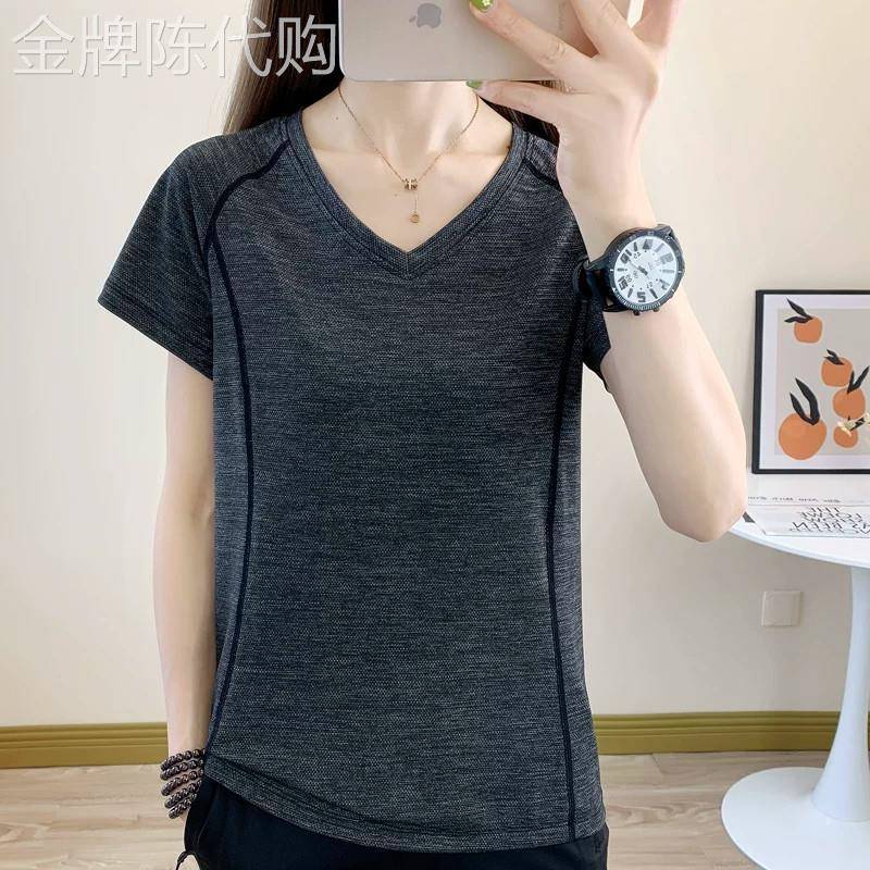 速干衣宽松短袖t恤女夏2026新款健身瑜伽跑步大尺码运动半袖快干