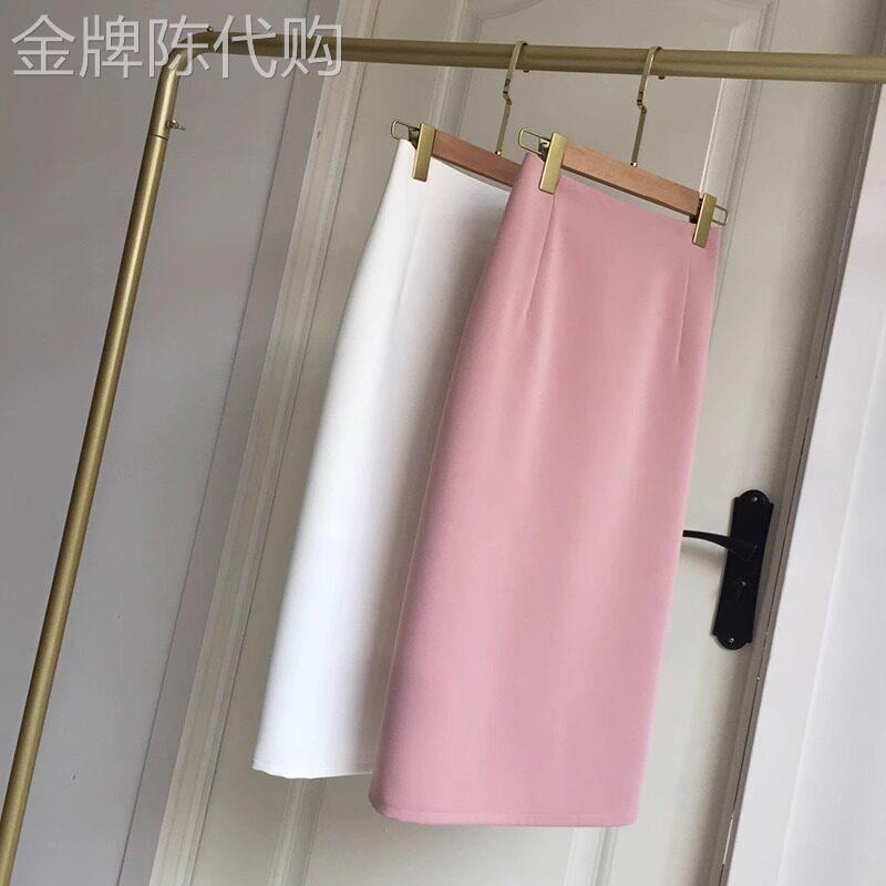 后开叉西装半身裙女2026夏季新款高腰显瘦A字裙中长款包臀直筒裙