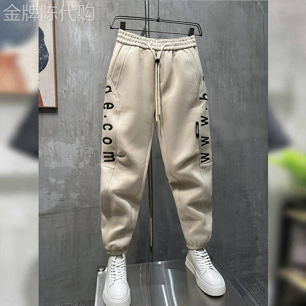 欧美设计师Chrisma Katch2026字母刺绣加大码刺绣宽松男士卫裤