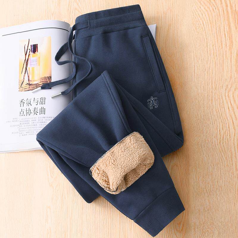 羊羔绒运动裤男女冬季加绒加厚束脚卫裤重磅双重抗寒外穿休闲棉裤