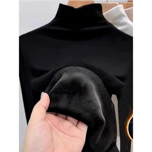 MAROLIO~德绒高领打底衫男女秋冬季加绒加厚长袖内搭修身外穿卫衣