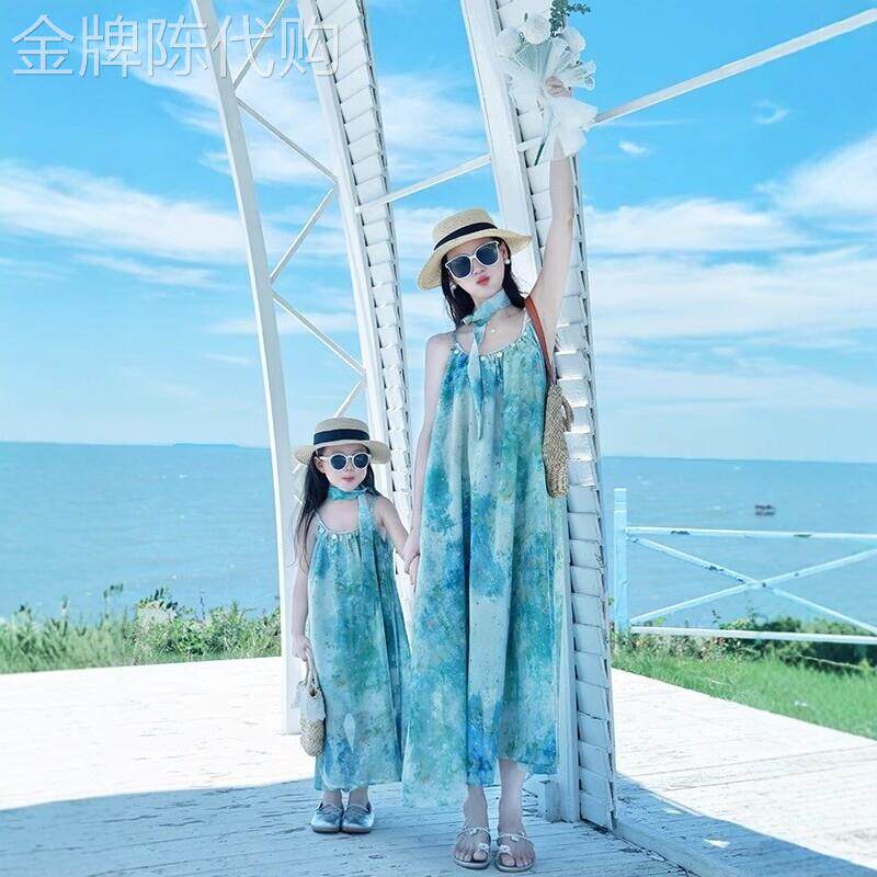 法国BADNUT女童连衣裙夏季2026新款母女亲子装吊带裙儿童沙滩裙