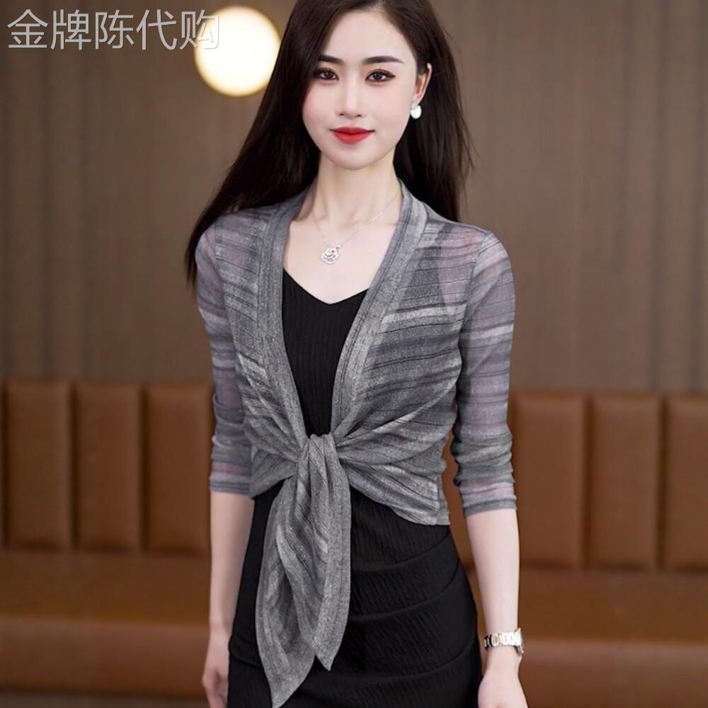网纱小坎肩上衣女夏季吊带裙外搭防晒罩衫薄纱短款洋派披肩小外套