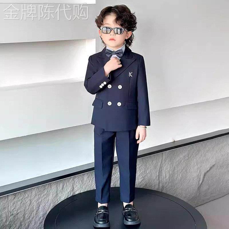韩国Uamtor男童西装套装春秋2026新款儿童英伦风高级感帅气演出服