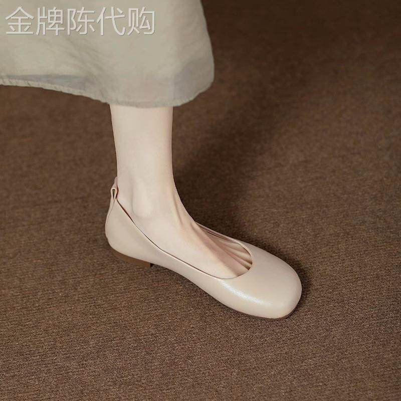 时尚巨柔软平底芭蕾舞单鞋女2025春秋新款百搭舒适圆头浅口奶奶鞋