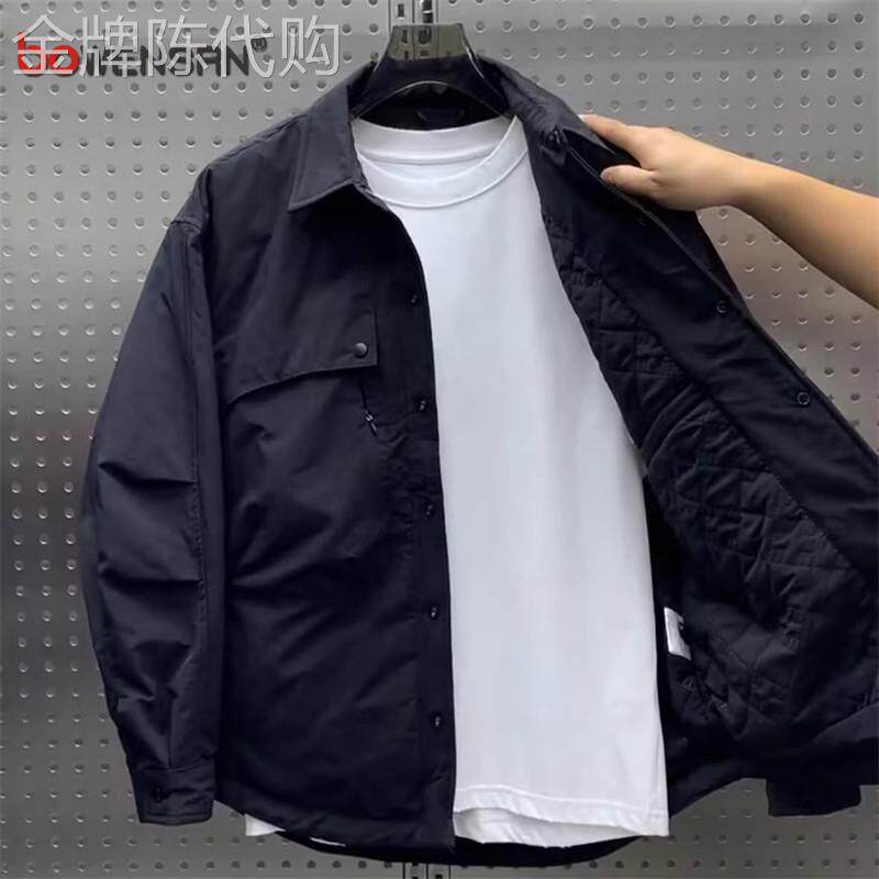 潮牌工装棉服外套男士2025新款秋冬季高级感痞帅翻领加厚夹克男款
