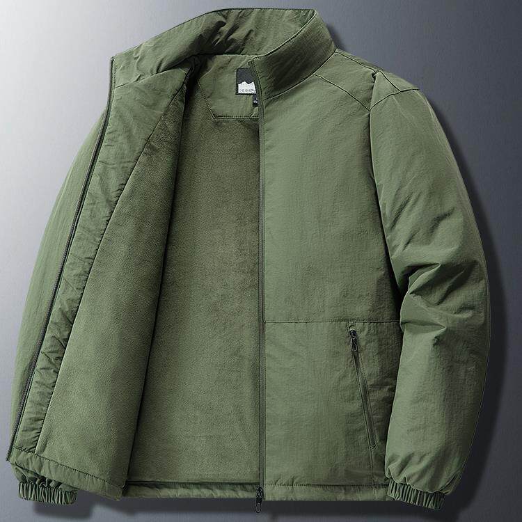 美式工装立领防风防水外套男秋冬款户外加厚保暖棉衣休闲纯色夹克