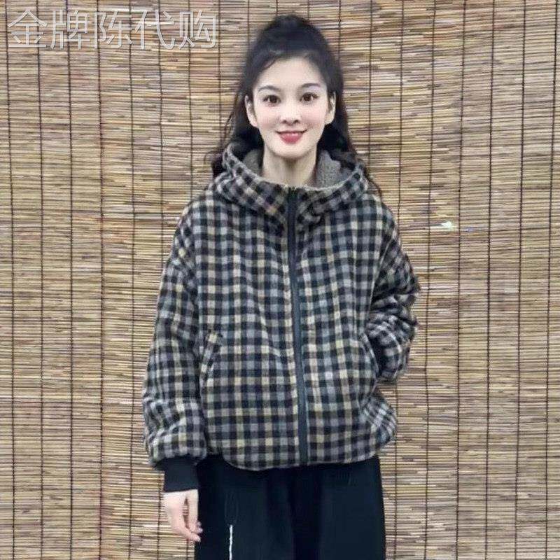 棉衣棉服女士秋冬季2025年新款加绒加厚小个子双面穿棉袄外套上衣