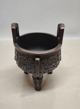 铜鼎摆件小号三足圆鼎香炉用品