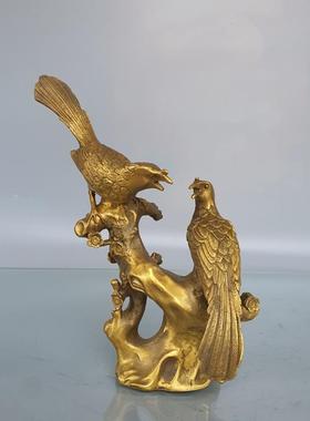 铜喜鹊摆件双喜临门家居工艺品