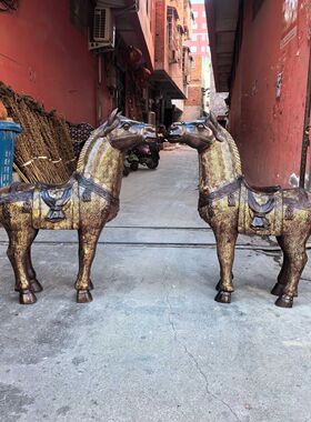 铜马大号唐马一对招财门厅摆件