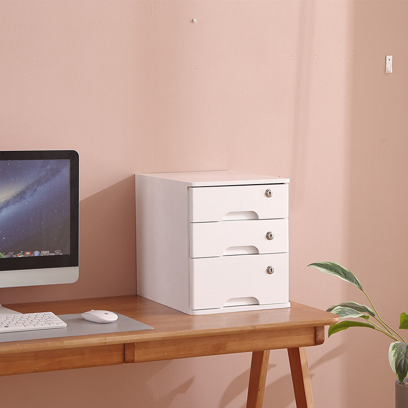 带锁实木收纳整理盒抽屉s式多层办公室桌面文件柜A4桌上储物小柜,收纳整理,桌面收纳盒,淘宝优惠券,粉丝福利购,淘宝优惠卷