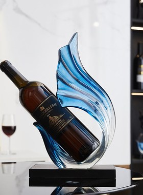 创意风生水起斜放红酒架轻奢高档酒柜高K级感客厅展示架装饰品摆