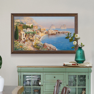 美式大尺寸e电表箱装饰画风景遮挡免打孔可推拉电闸盒欧式客厅挂