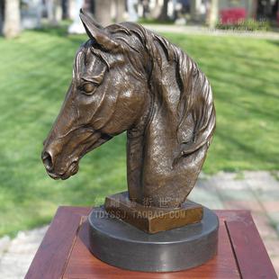 马首马头铜雕塑艺术品工艺品摆件马到成功生肖S家居饰品礼品铜像