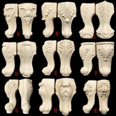 实木脚欧式 家具脚桌腿沙发支撑桌脚浴室柜脚老虎脚电视柜脚雕花脚