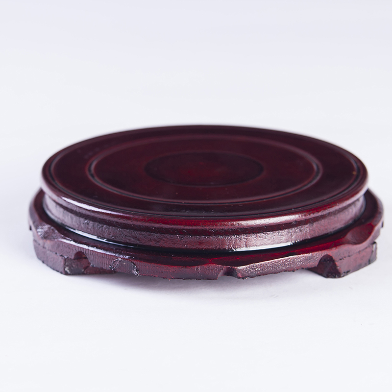 根雕底座圆形工艺品摆件底座石头玉器底托花盆崖柏花瓶木质托盘