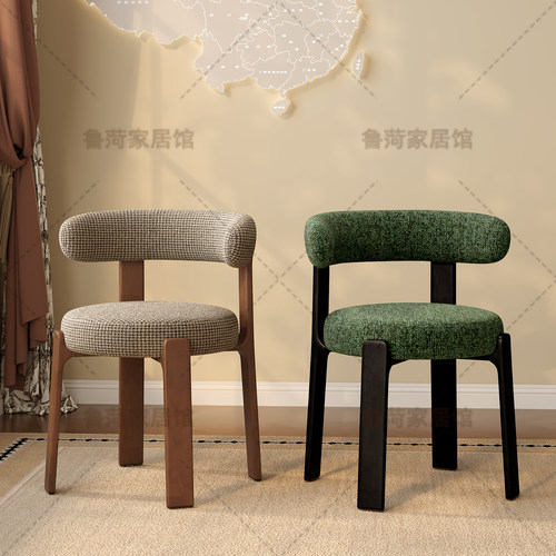 法式复古实木靠背餐椅设计师款