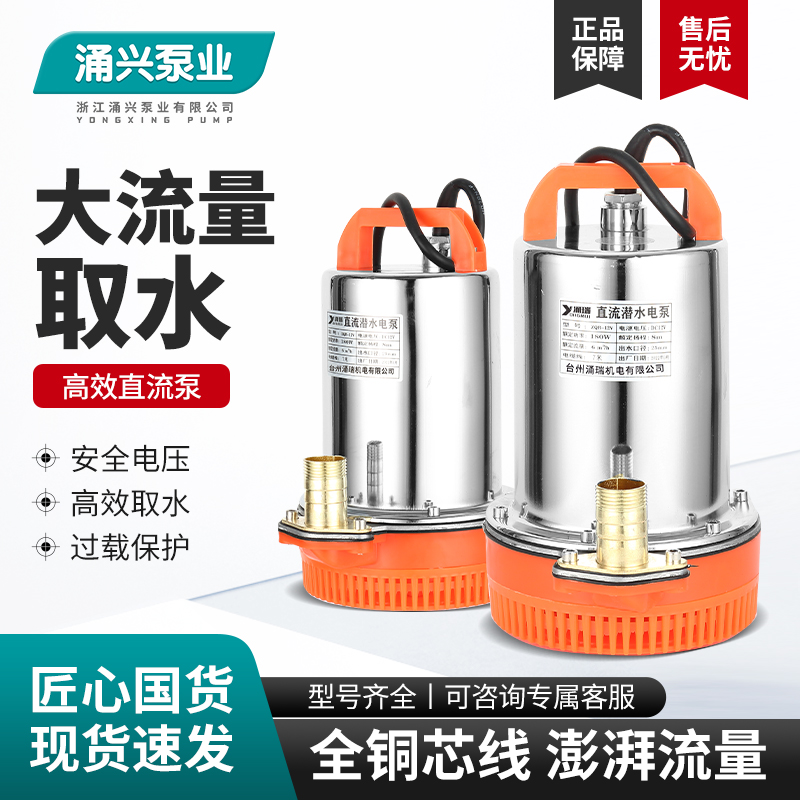直流潜水泵不锈钢12V抽水机24V48V60V电瓶车小型电动车农用抽水泵