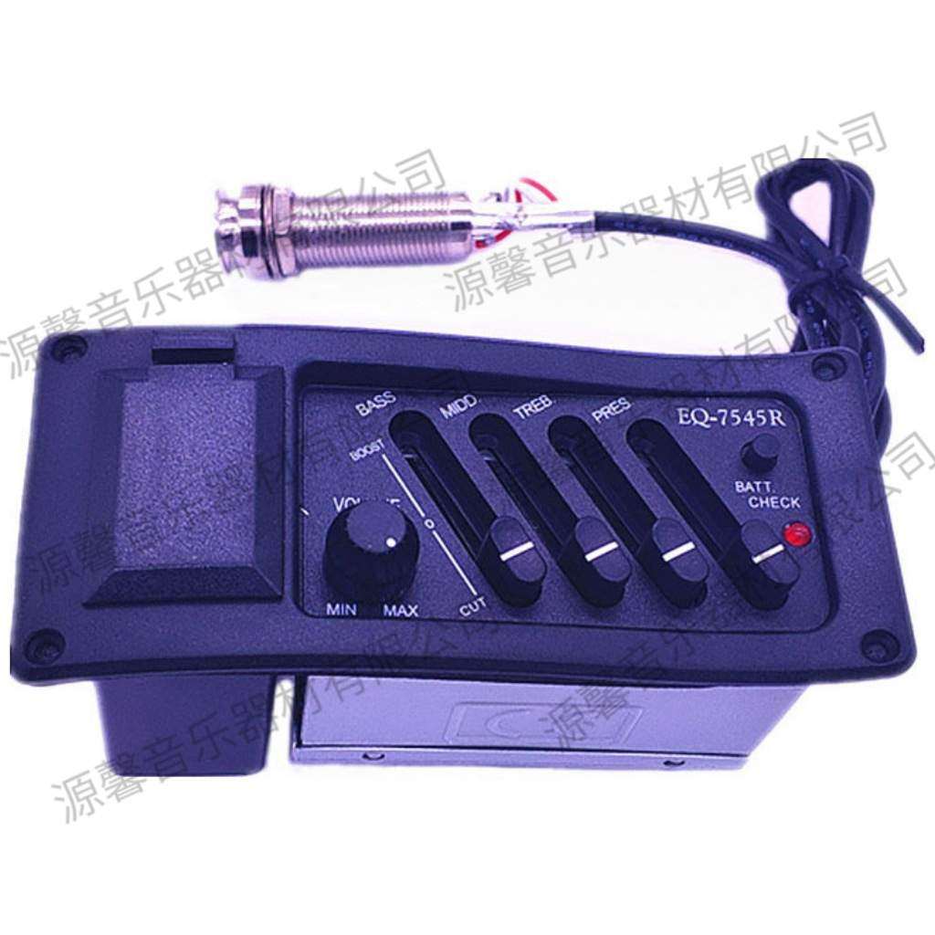 拾音器木吉他拾音器7545R尾钉插口4段EQ均衡器 吉他配件