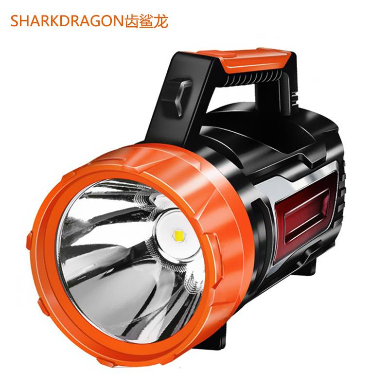 跨境新款手提探照灯户外防水USB充电野营灯LED手电筒手摇发电