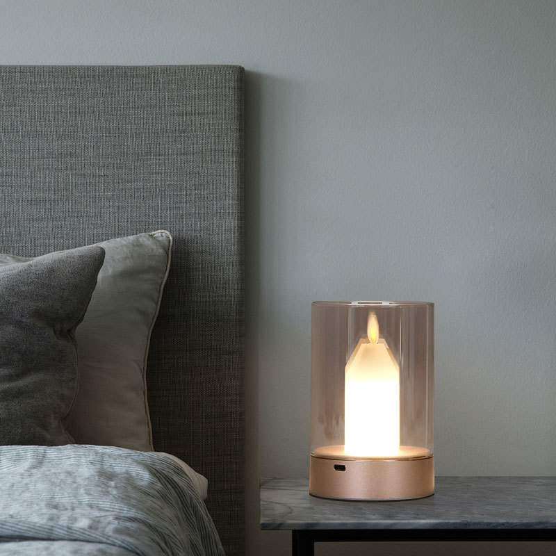 仿真感应蜡烛台灯卧室床头氛围灯夜灯客厅高级复古装饰轻奢高级感