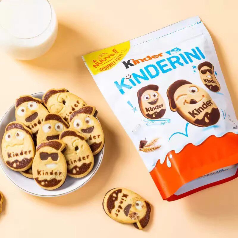 意大利健达Kinder鬼脸嘟嘟笑脸250g牛奶巧克力夹心饼干纯可可脂