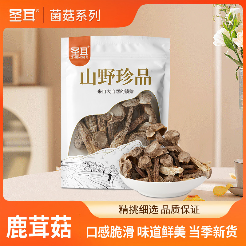 圣耳鹿茸菇干货高山鹿茸菌菇煲汤食材鹿茸菇40g/袋 高山脆脆菇