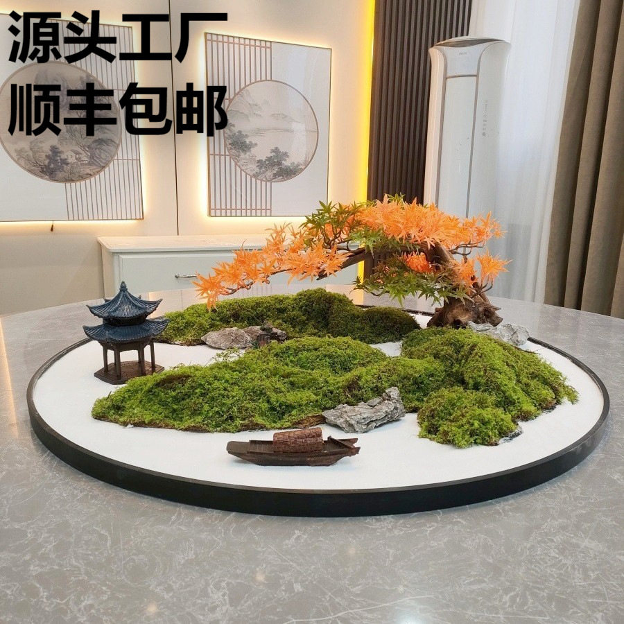 2025餐桌中间摆花圆桌摆件转盘花饭店装饰品饭店餐厅沙盘摆台桌芯
