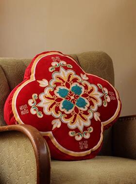 结婚抱枕一对沙发床客厅压品主RXY卧房婚布置男方红色靠垫结婚用