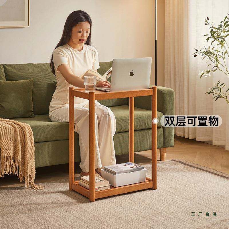 实木机箱置物架电脑主支移托机放置柜双层打印机架架边柜可XXV动