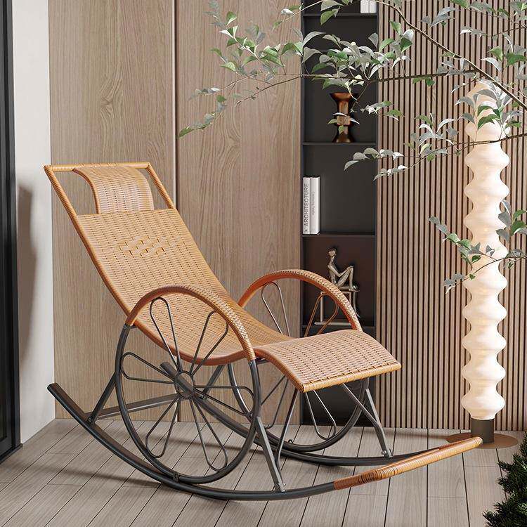 夏季藤椅摇椅家用摇GMN摇椅大逍遥老人阳人台椅休闲人躺椅藤编懒