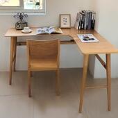型实拐木转角书桌小七FEO木头橡木家学习用 电脑桌子角桌写字办