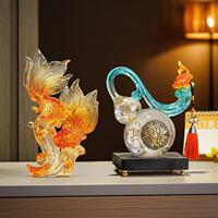 塔安TA751566年艺年有余水晶锦鲤摆件柜客视厅家居装饰酒电柜工品
