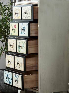 8VF7598588美式五柜卧斗室收纳客厅小边子实储物木柜柜白色抽屉柜