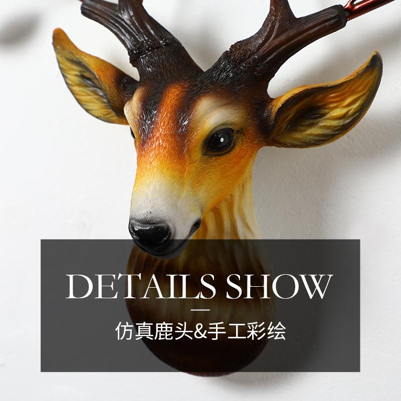 美式鹿头钟表装饰大TM596790尚气时用个性挂钟创客厅家意静音挂表