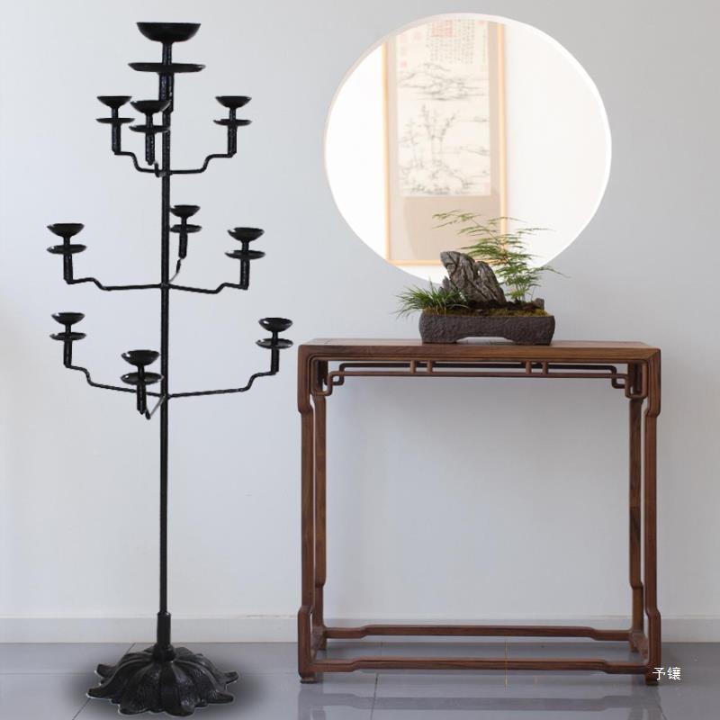 婚复古仿古做旧台铁灯烛落地式烛台民XJS俗件庆影楼创意摆物件烛