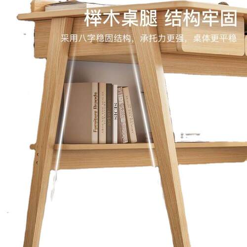 实木腿电办脑桌台式桌家简易桌子书桌简现TMN代卧室书房学用约习