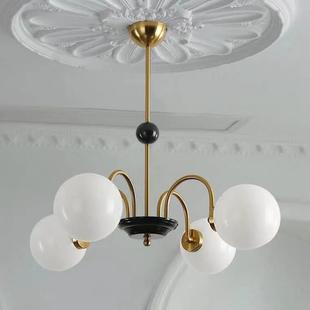 中式 法复古吊灯枝形魔EGE豆中山全光谱高显护指眼卧室灯客 古美式