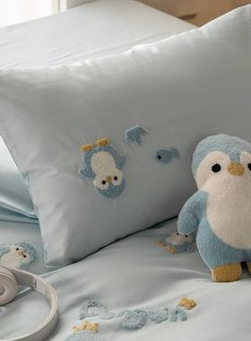 可爱笠高端10MZS25312棉0S长绒棉棉床上四件套纯刺绣被套全床单床