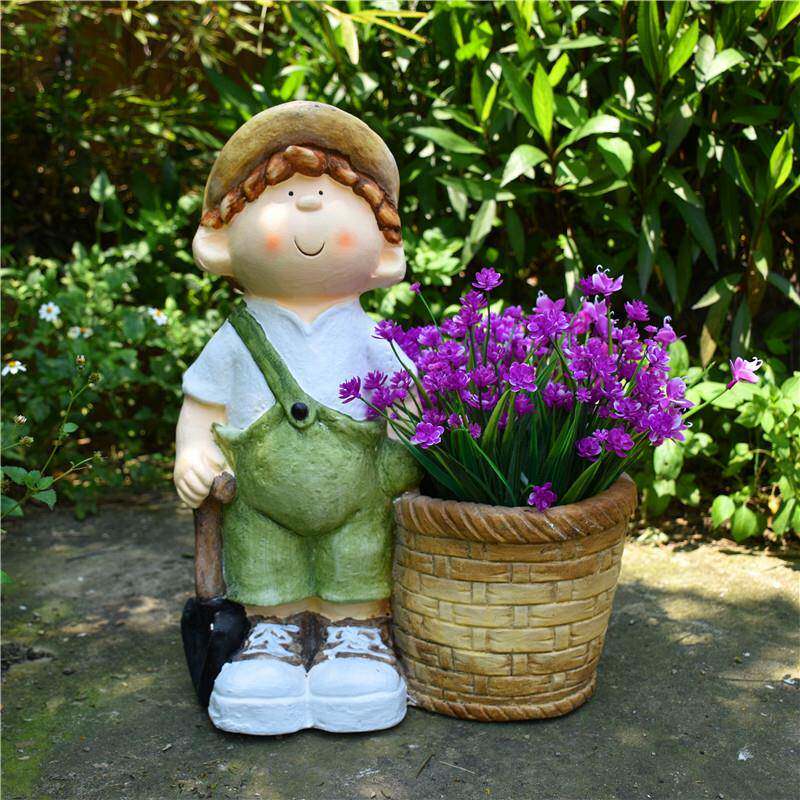 新品创小可爱阳台装饰地面墅花园布置造景庭院别景意观花盆VVM孩