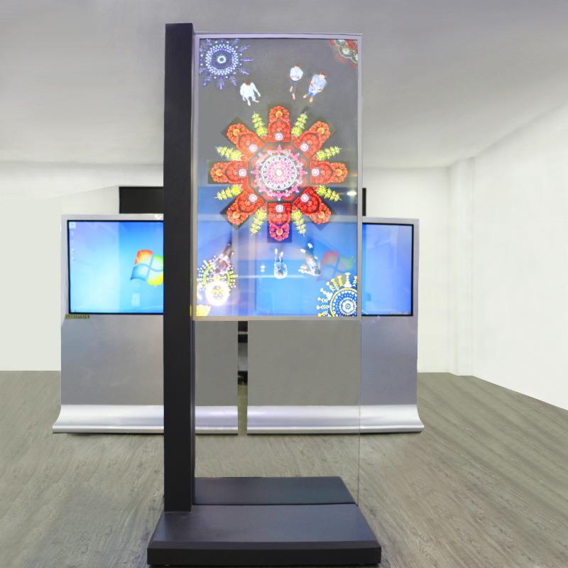 厂供YC-M55DMOLED透明屏商场设博物馆刷屏机广告家机直备触控一体