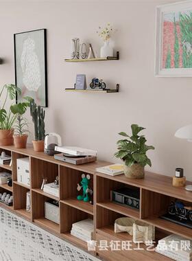 木板制物架复置古墙壁装饰ZW-621架浮动架搁物书架客厅厨房货架实