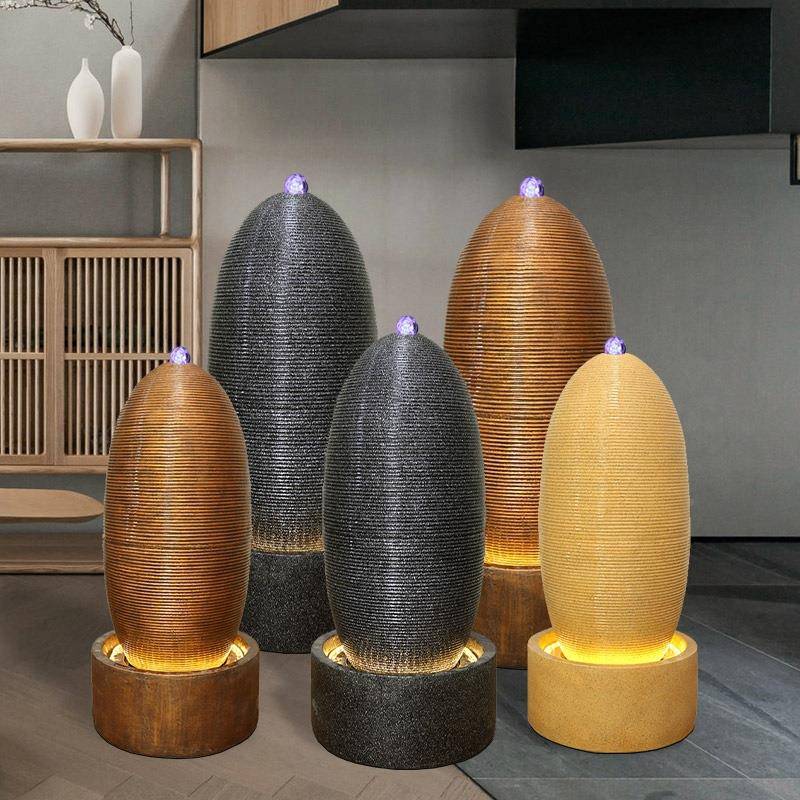 室内水循环摆件流水喷现代客厅落地LHB业欧式开送礼大件招摆财福