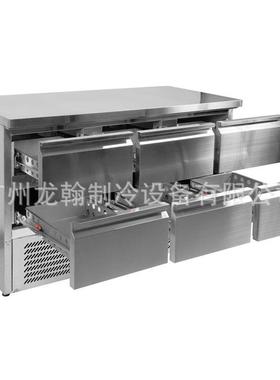 沙欧款抽屉式拉披LCV萨藏工冷作台沙律作保鲜操台风冷平台冰箱冷
